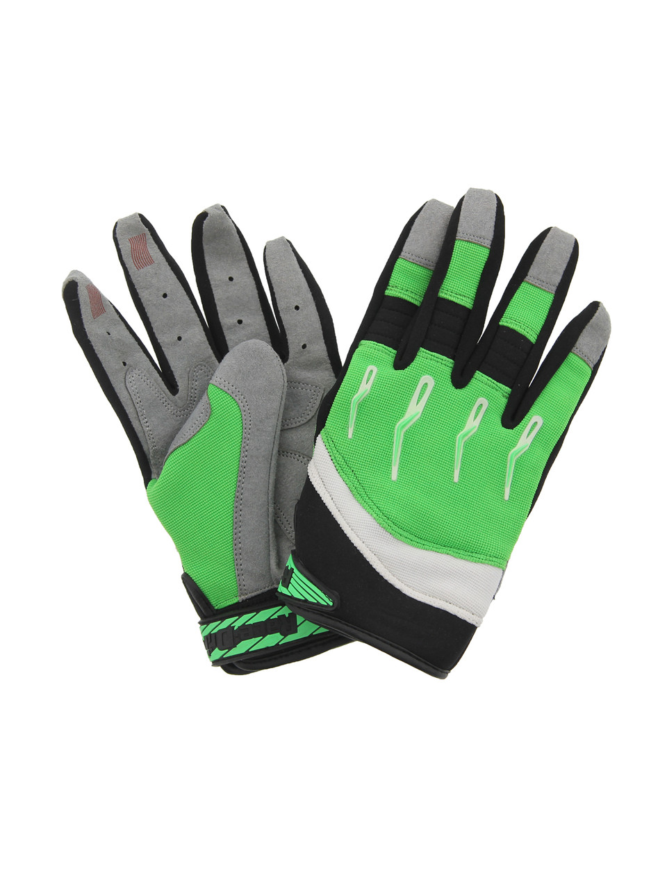 Race-Driven ATV MX Off Road Silicone Fingertip Riding Gloves Green