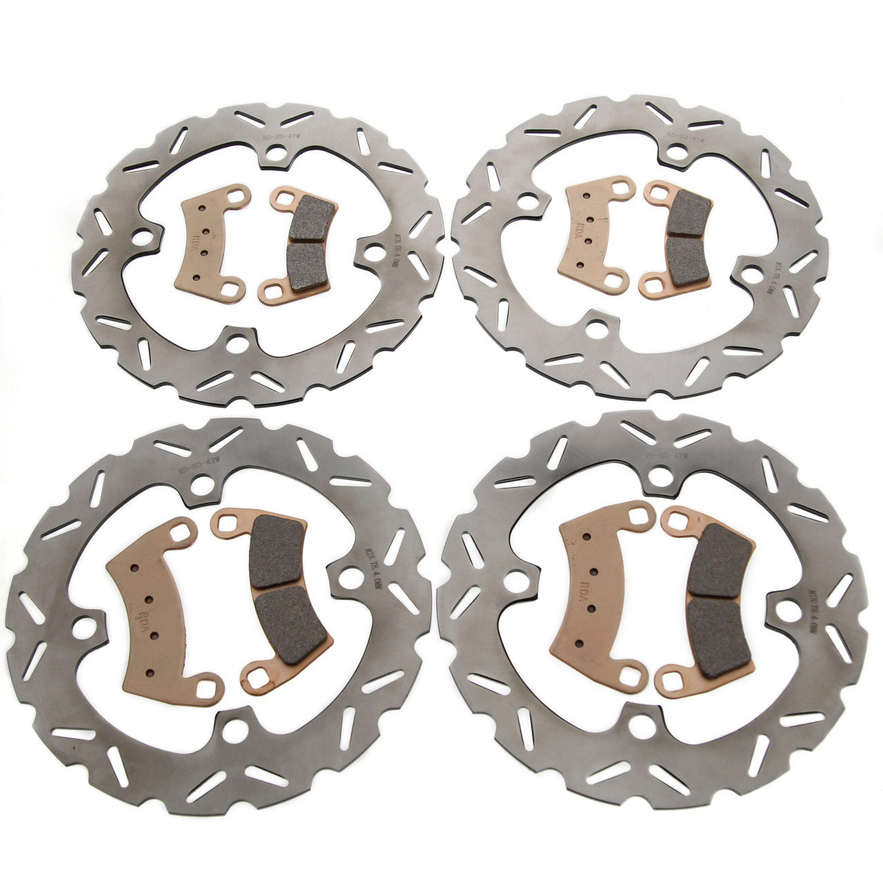 Brake Rotors & Brake Pad for Polaris RZR XP 4 1000 2024 2025 Front & Rear Brakes