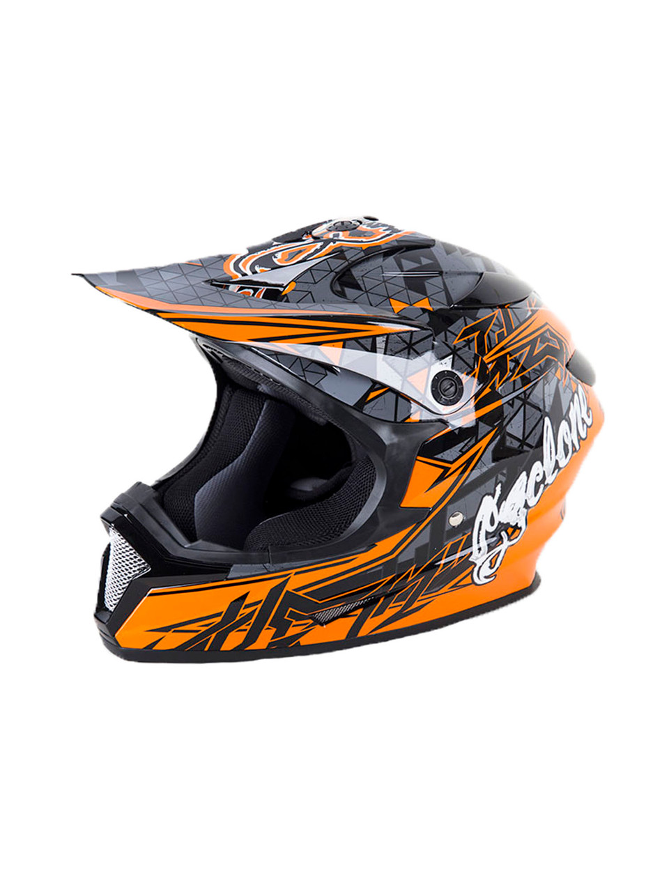 Cyclone ATV MX Motocross Dirt Bike Off-Road Helmet DOT/ECE Approved- Orange