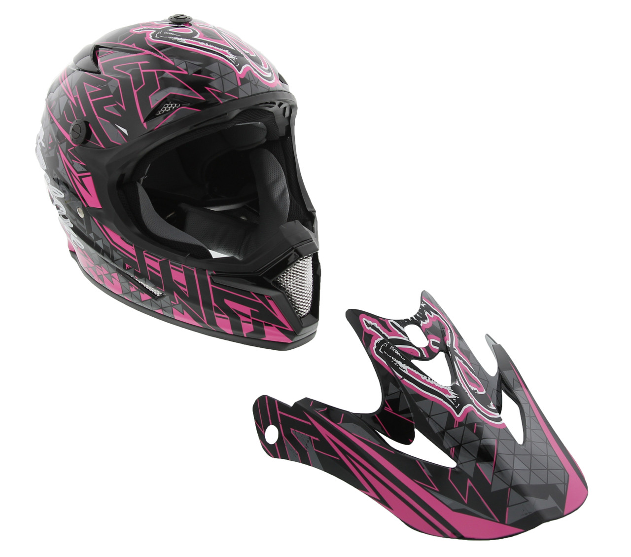 Cyclone ATV MX Motocross Dirt Bike Off-Road Helmet DOT/ECE Approved - Pink