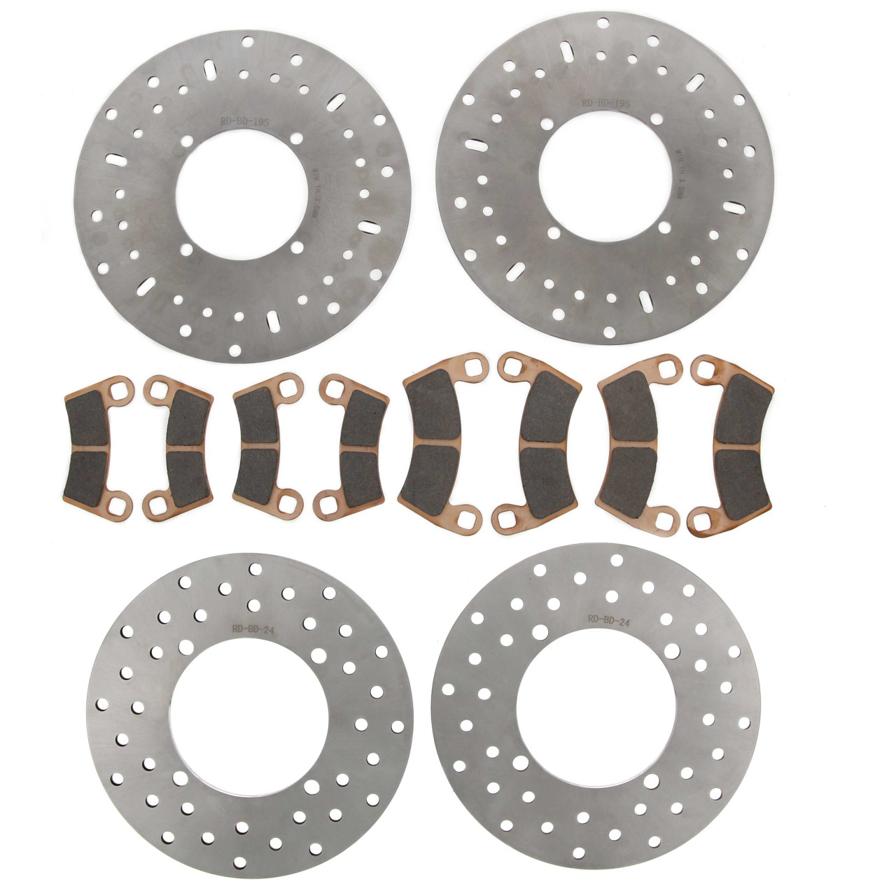 Brake Rotors & Brake Pads for Polaris Ranger Crew SP 570 2022-2026 Front & Rear