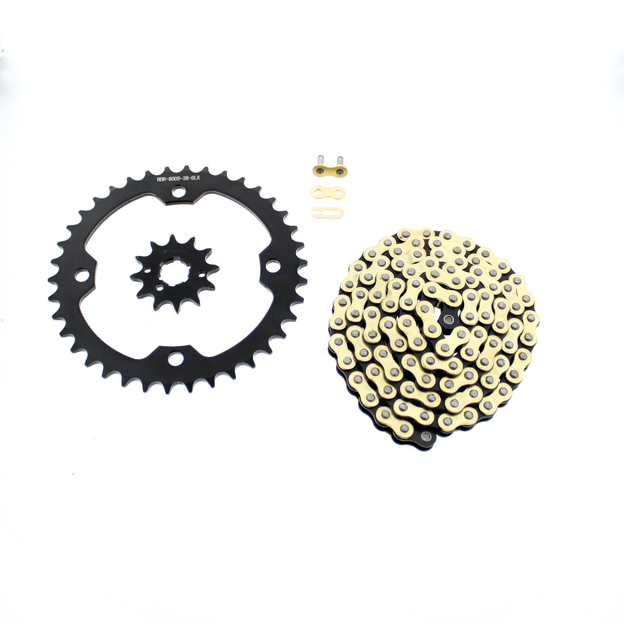 2012 2013 Yamaha Raptor 350 YFM350 Xtreme Gold MX Chain and Black Sprocket 12/38
