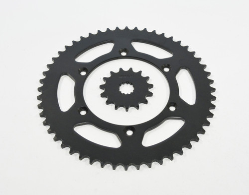99-09 Yamaha YZ250 15 Tooth Front & 52 Tooth Rear Black Sprocket Hardened Steel