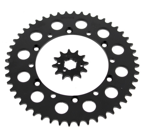 Kawasaki 95-06 KDX200, 97-05 KDX220 12 Tooth Front 48 Tooth Rear Black Sprocket