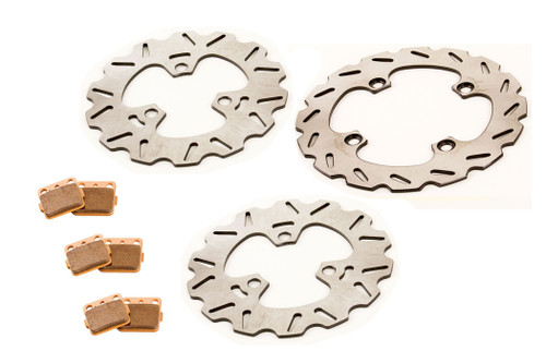 2005 2006 Honda 400EX TRX400EX Front & Rear RipTide Brake Rotors & Brake Pads