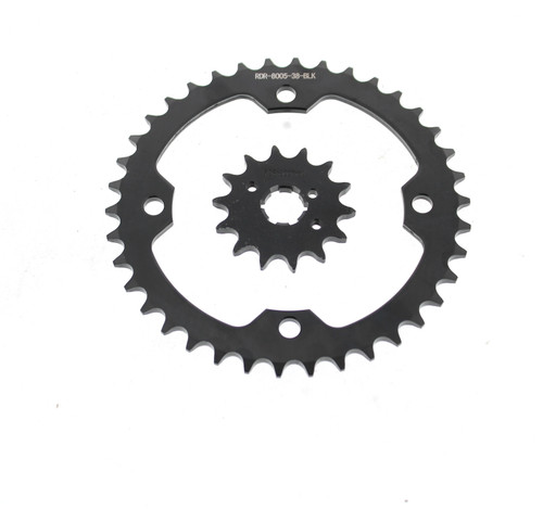 Sprocket set for Yamaha Raptor YFM350 2007 - 2009 14T Front & 38T Rear Black