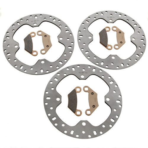 Brake Rotors and Brake Pads for Polaris Sportsman X2 550 2010 Front and Rear