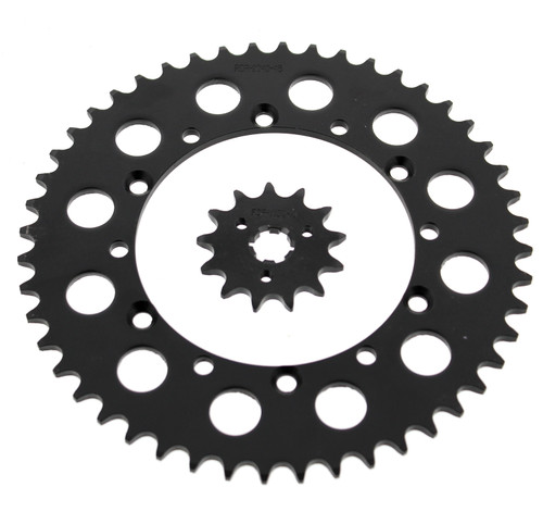 Sprockets for Kawasaki KX125 1994 - 2008 Front 13 Tooth and Rear 48 Tooth Black