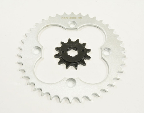Sprockets for Honda FourTrax TRX 250R 1986-1989 12 Tooth Front & 38 Tooth Rear