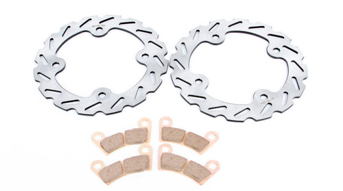 Brake Rotors and Brake Pads for Polaris RZR 570 2012 2013 Front Brakes RipTide