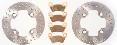 2011 - 2013 Polaris RZR XP 900 Razor Rear Brake Rotors Discs & MudRat Brake Pads