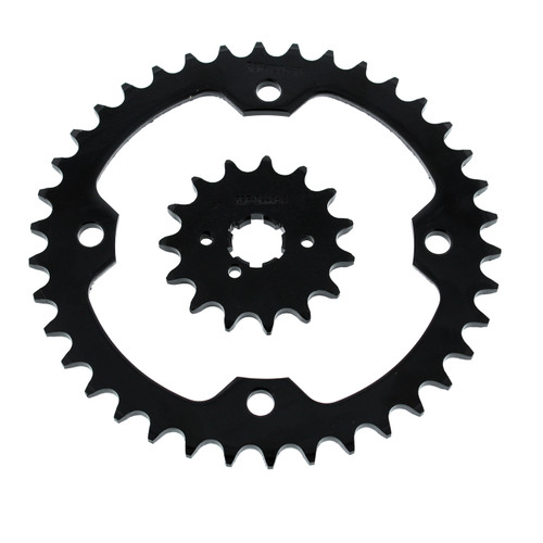 2004 - 2006 Yamaha Raptor YFM350 15 Tooth Front & 38 Tooth Rear Black Sprocket