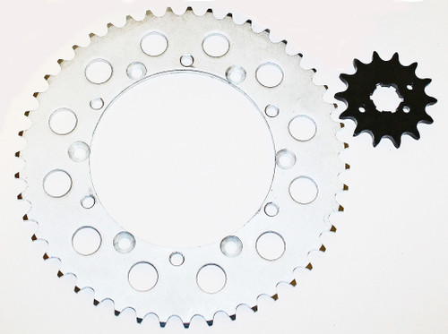 1990-1998 Kawasaki KX250 250 14 Tooth Front and 47 Tooth Rear Silver Sprocket