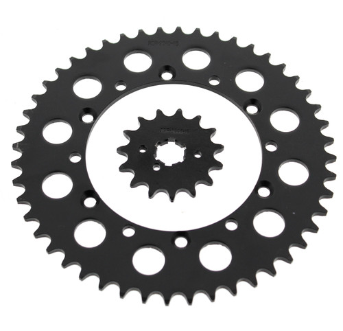 2000 2001 2002 Kawasaki KLX300 15 Tooth Front and 48 Tooth Rear Black Sprocket