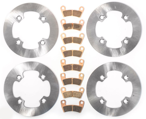 Front & Rear MudRat Brake Rotors & Brake Pads 2016 Polaris Razor RZR 900 Trail