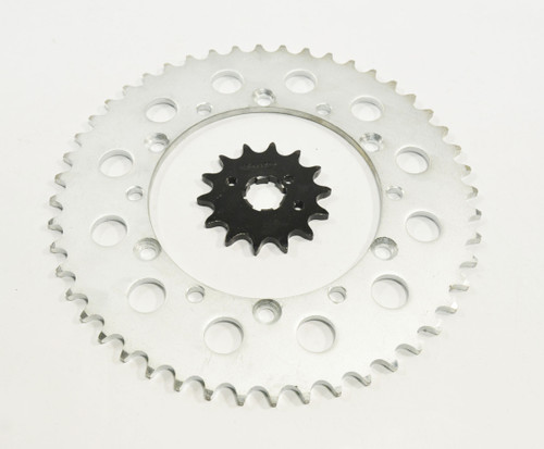 2000 2001 2002 Kawasaki KLX300 14 Tooth Front and 48 Tooth Rear Silver Sprocket
