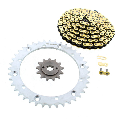 CZ 92L Gold MX Chain & Silver Sprockets 13/40 2003 2004 2005 Yamaha 200 Blaster