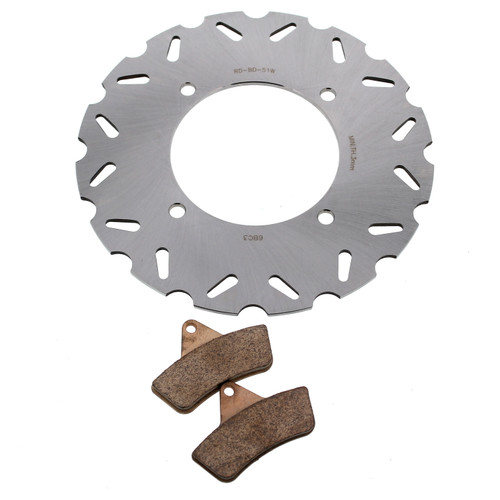 Rear RipTide Brake Rotor and Brake Pads fits 1999 - 2004 Arctic Cat 250 2X4