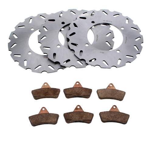 RipTide Front & Rear Brake Rotors & Brake Pads 1999 - 2004 Arctic Cat 250 2x4