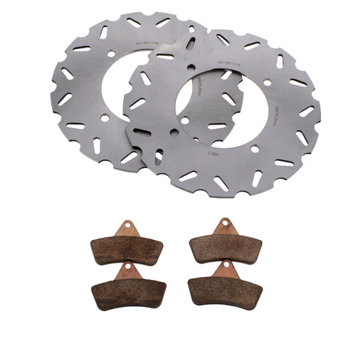 Front RipTide Brake Rotors and Brake Pads fits 1999 - 2003 Arctic Cat 300 2X4