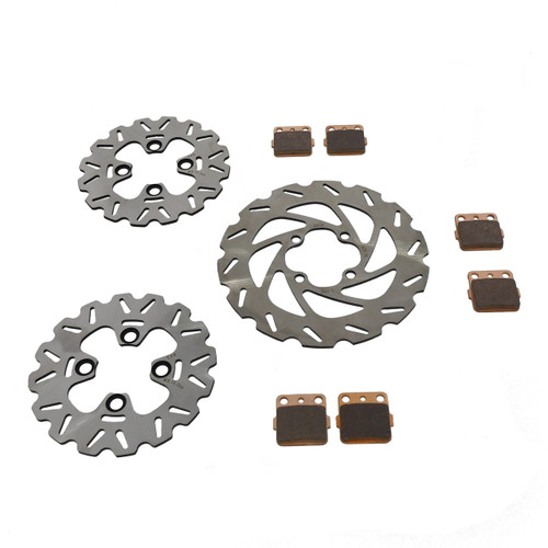 Front & Rear RipTide Brake Rotors & Brake Pads 2001 - 2005 Yamaha Raptor YFM660