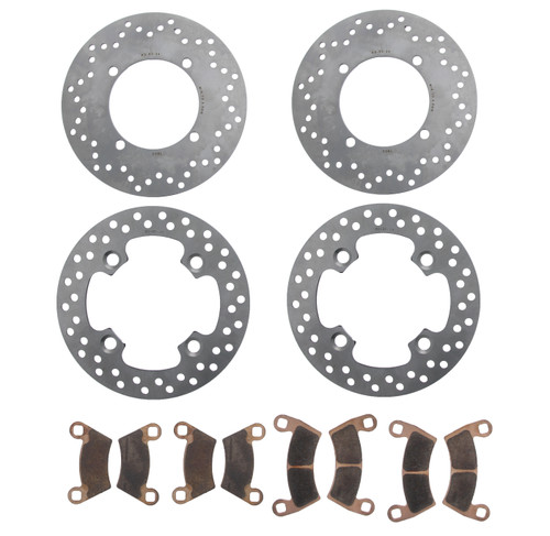 Brake Rotors & MudRat Brake Pads for Polaris 800 Ranger XP 2012 Front & Rear