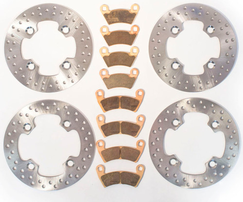 Brake Rotors and Brake Pads for Polaris RZR XP 900 2011-2013 Front & Rear