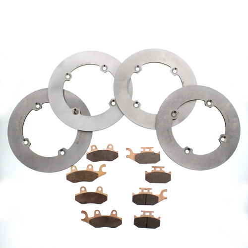 Front & Rear MudRat Brake Discs & Brake Pads for 2013 Can-Am Maverick XRS 1000