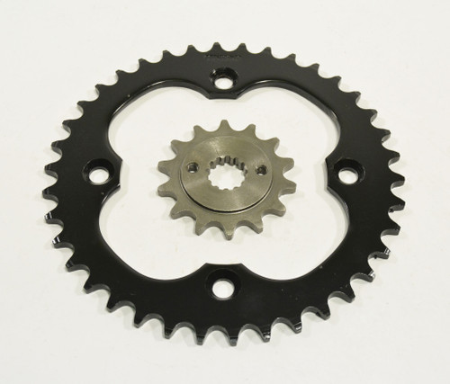 2006-2010 fits Suzuki LTR450 14 Tooth Front and 38 Tooth Rear Black Sprocket