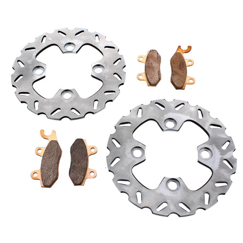 Brake Rotors & Pads fit Kawasaki Teryx4 800 KRT800 LE 2014 - 2021 Front RipTide