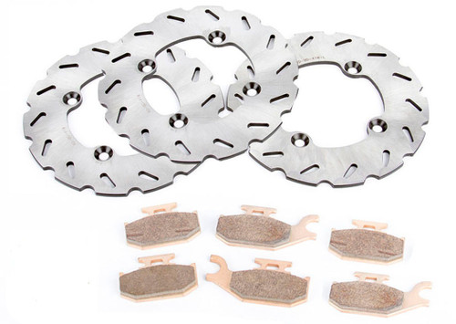 2008-2012 Can-Am Renegade 500 Front & Rear RipTide Brake Rotors & Brake Pads