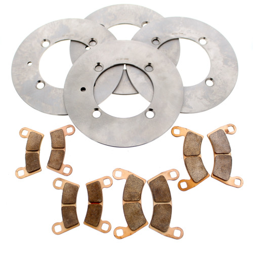Front & Rear MudRat Brake Rotors & Brake Pads 2017 Polaris General 1000 Deluxe