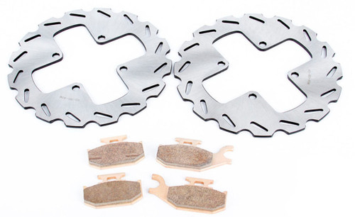 2004-05 Bombardier Outlander 400 4x4 Front RipTide Brake Rotors & Brake Pads