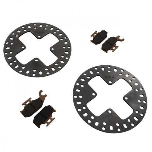 2012 Can-Am Outlander XT 650 Front Brake Rotors Discs and Severe Duty Brake Pads