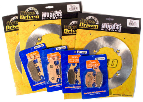 14-16 Can-Am Commander Max DPS 1000 Front Rear MudRat Brake Rotors & Brake Pads