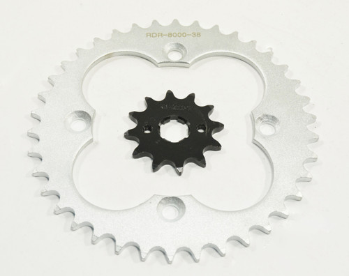 1993-1998 Honda 300EX TRX300EX 12 Tooth Front & 38 Tooth Rear Silver Sprocket