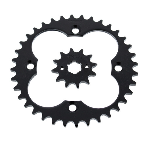 1991 1992 Honda TRX250R 250R 12 Tooth Front & 36 Tooth Rear Black Sprocket