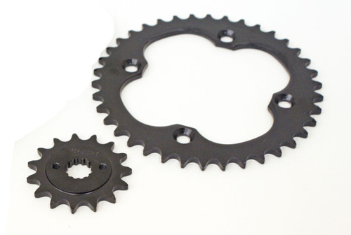 2006-2010 fits Suzuki LTR450 15 Tooth Front and 38 Tooth Rear Silver Sprocket