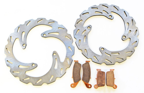 Brake Rotor and Brake Pads for Suzuki RM-Z250 2004 2005 Front and Rear RipTide