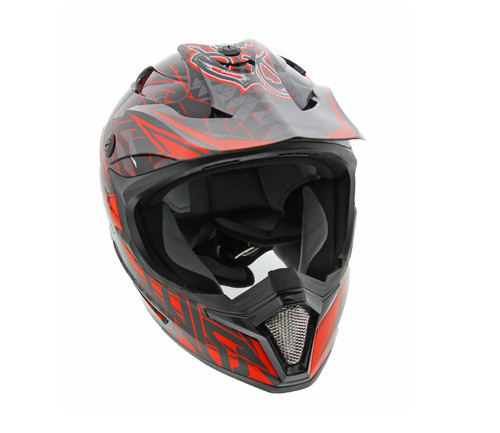 Cyclone ATV MX Motocross Dirt Bike Off-Road Helmet DOT/ECE Approved - Red
