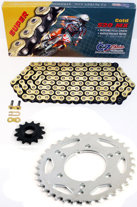 1998 1999 Polaris Scrambler 400 CZ MXG Non O-Ring Chain And Sprocket 13/36 76L