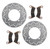 Brake Rotors and Brake Pads fit Polaris Ranger Crew Diesel 2015 - 2018 Rear