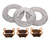 Front and Rear MudRat Brake Rotors and Brake Pads fits 2005 Arctic Cat 250 2x4