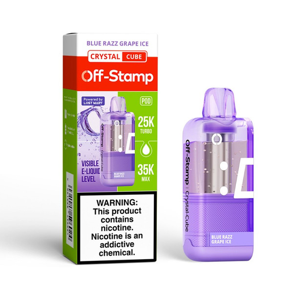 Off-Stamp X Crystal Cube 35K Disposable POD Blue Razz Grape Ice