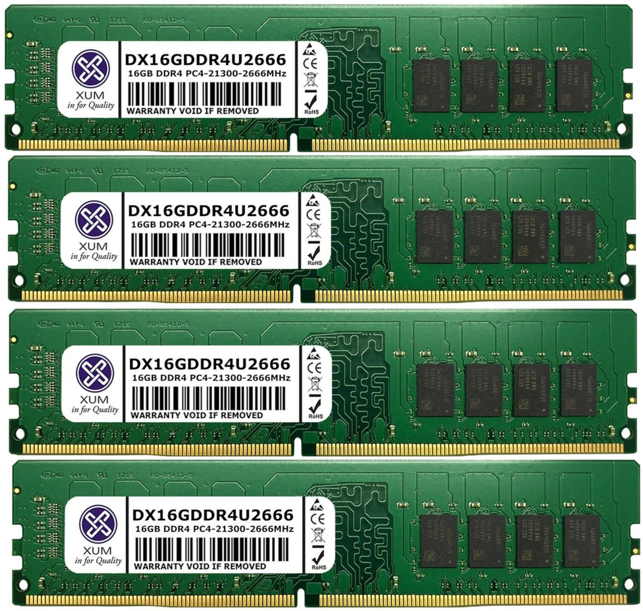 DDR4 16GB × 4枚 64GB ECC Registered DIMM New XUM 64GB (4 x 16GB) Desktop Memory RAM | Dr Memory