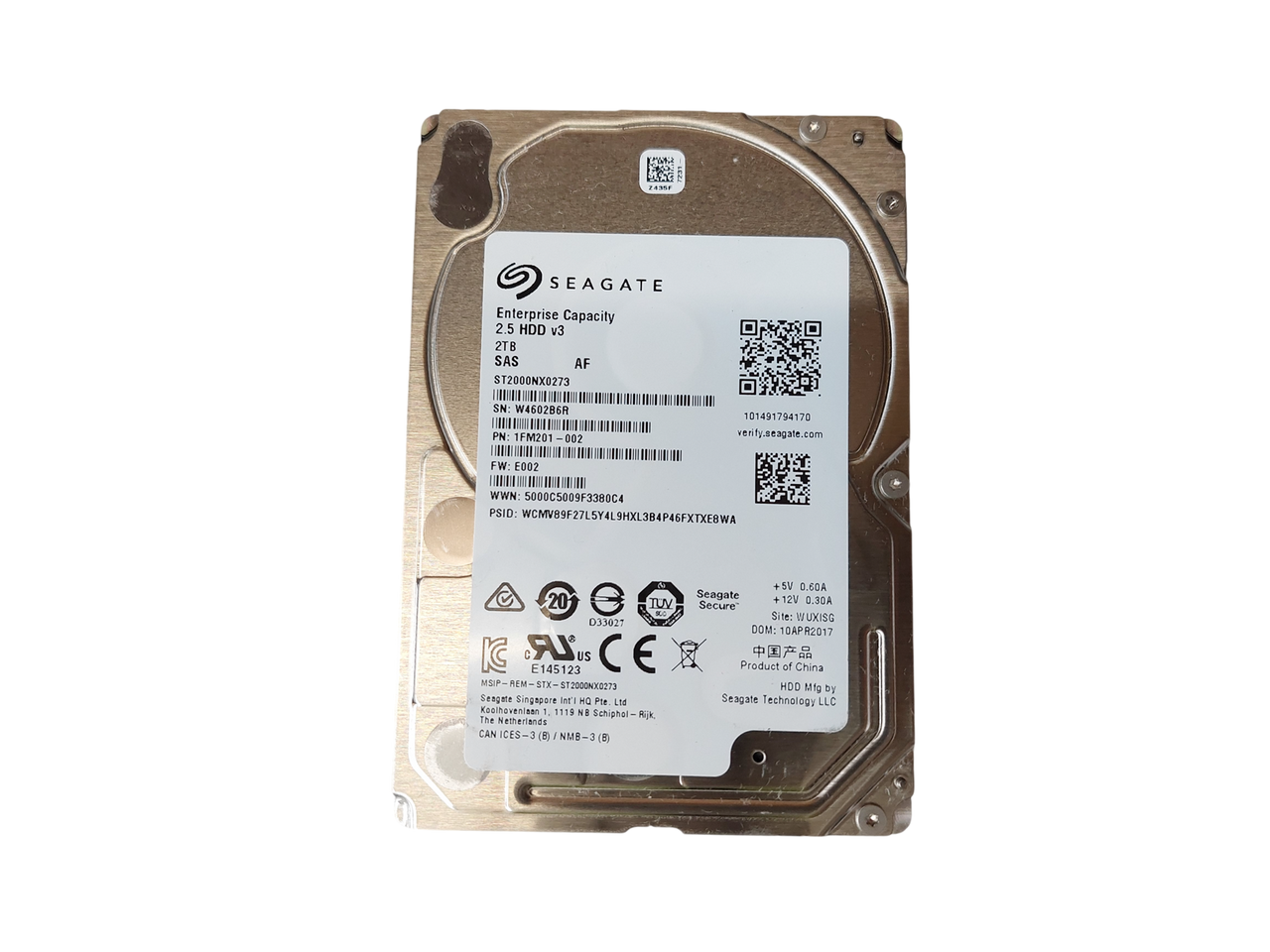 Seagate 2TB 7.2K SAS 12Gb/s Enterprise 2.5
