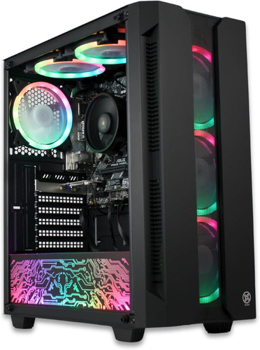 XUM Elite Prebuilt Gaming PC: AMD Ryzen 5 5600G, Radeon Vega 7 Integrated Graphics, 16GB DDR4 RAM, 256GB NVMe SSD, 1TB HDD, 500W PSU 80+ Bronze, aRGB, WiFi 5, Windows 11 Home