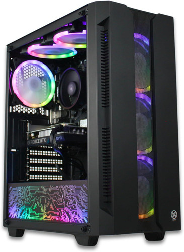 XUM Elite Prebuilt Gaming PC: AMD Ryzen 5 5500, NVIDIA GeForce RTX 5060 8GB, 32GB DDR4 RAM, 512GB NVMe SSD, 1TB HDD, 650W PSU 80+ Bronze, aRGB, WiFi 5, Windows 11 Home