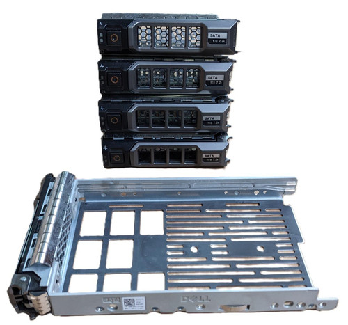 Dell 3.5" PowerEdge SAS/SATA Caddy KG1CH X968D 58CWC 4pcs + Screws