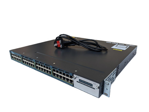 Cisco WS-C3560X-48T-S 48-Port Gigabit Ethernet / 315W-AC / IP Base + Rack Mounts & PSU Cable